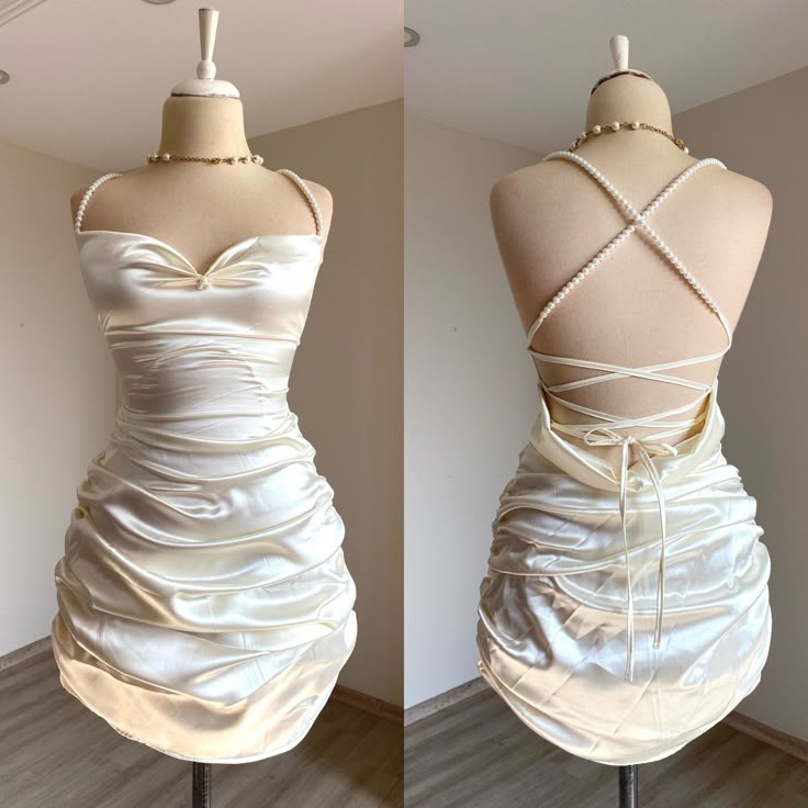 Mermaid Spaghetti Straps Satin Beads Pleated Short Homecoming Dress 19th Birthday Outfits C4756