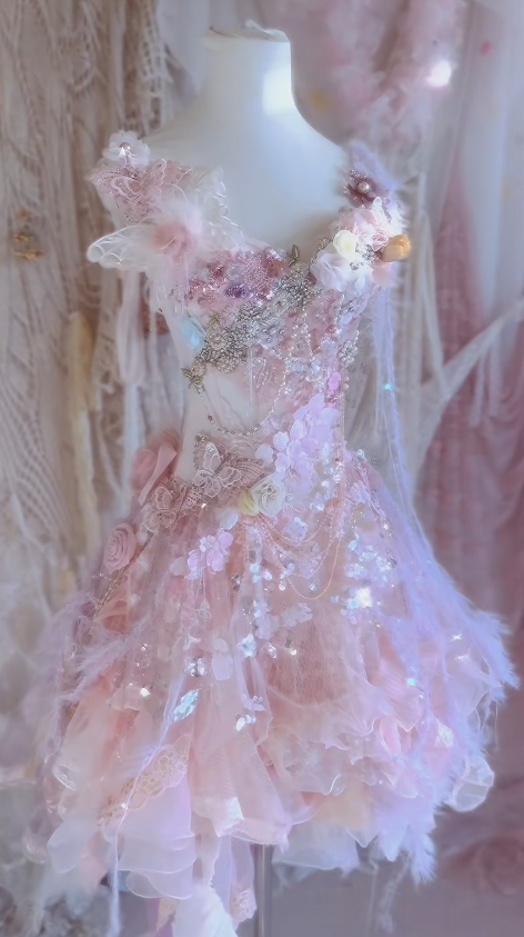 Gorgeous A Line Chiffon Tulle Sequin Beads Flower Short Homecoming Dress 18th Birthday Outfits C4780