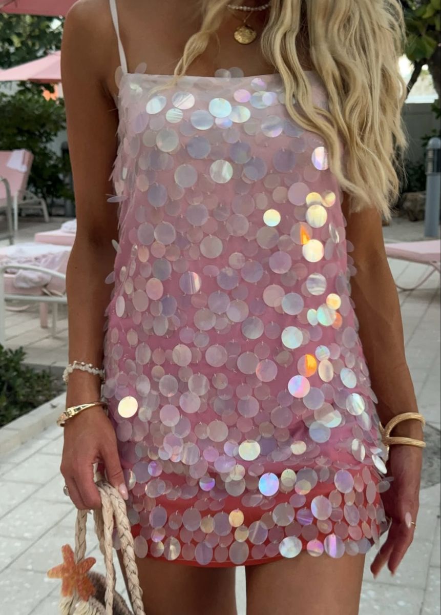 Robe de soirée courte à paillettes et bretelles spaghetti, coupe trapèze brillante, tenue pour 18e anniversaire, C4851