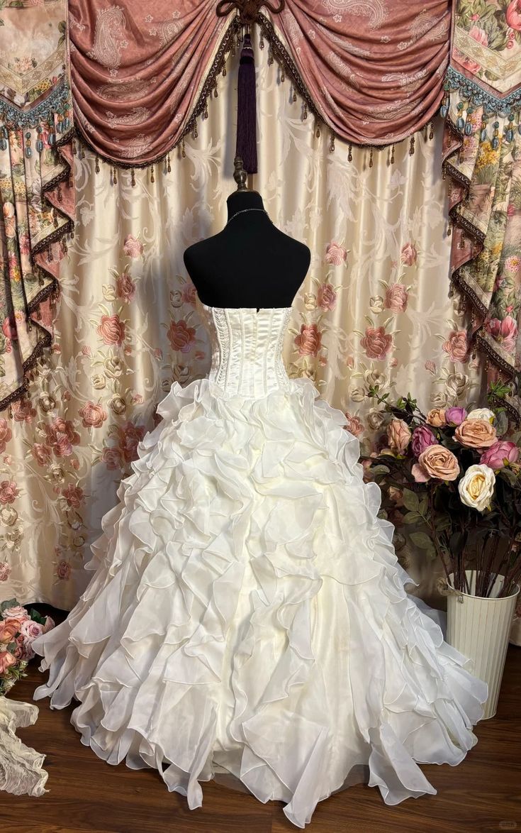 Robe de bal longue en satin et mousseline de soie, sans bretelles, à volants, robe de soirée formelle, C4890