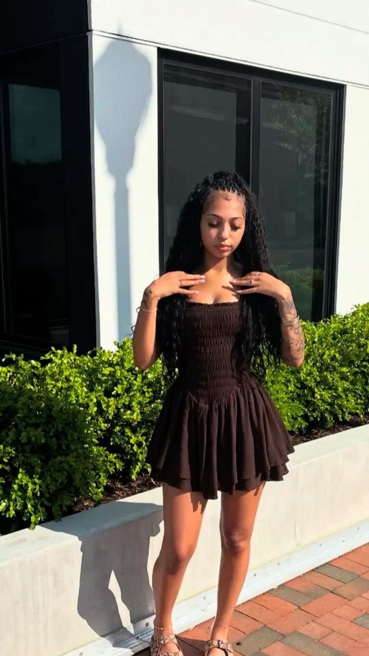 Unique A Line Spaghetti Straps Brown Satin Short Homecoming Dress 19th Birthday Outfits C4949