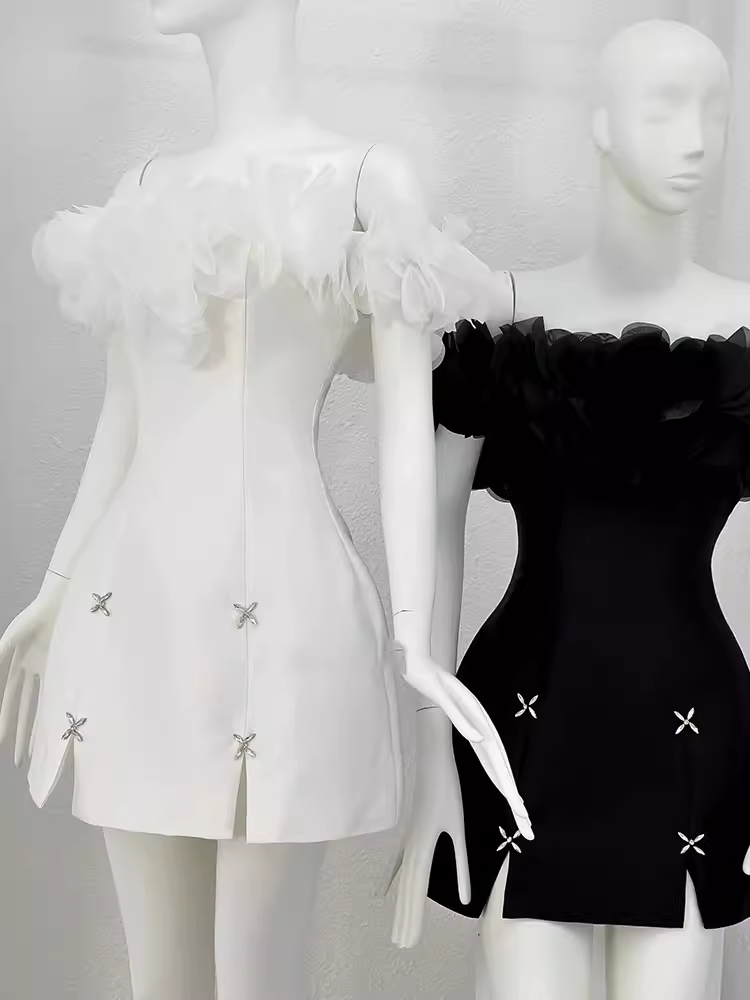 Robe trapèze mignonne en Satin, épaules dénudées, pour 18e anniversaire, robes de soirée, C503