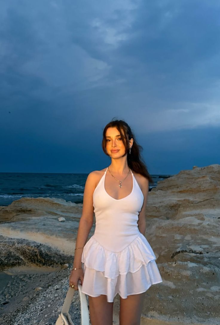 Robe de soirée courte en satin à volants et col licou, coupe trapèze, tenue de soirée pour 17e anniversaire, C5228