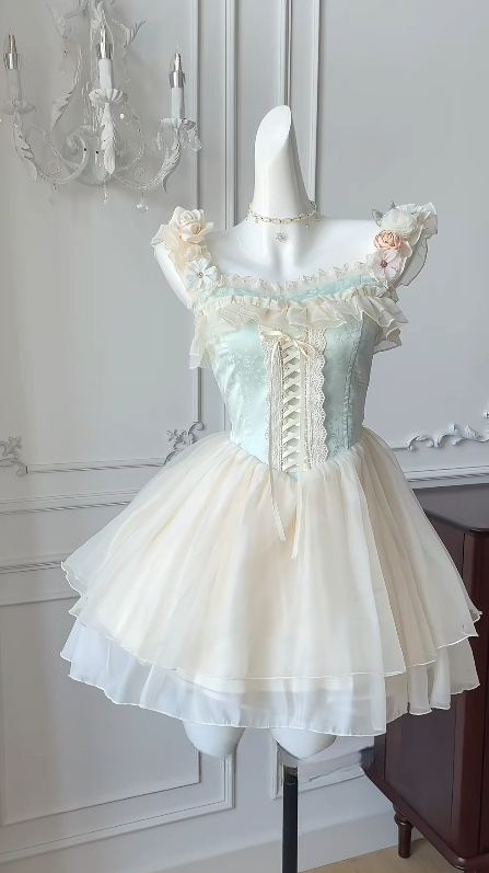 Cute A Line Square Satin Chiffon Flowers Short Homecoming Dress 16th Birthday Outfits C5452