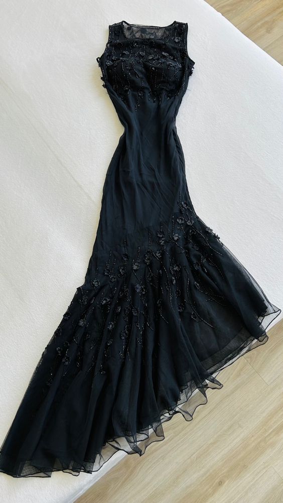 Robe de bal longue en satin et tulle à perles, style sirène chic, C5761