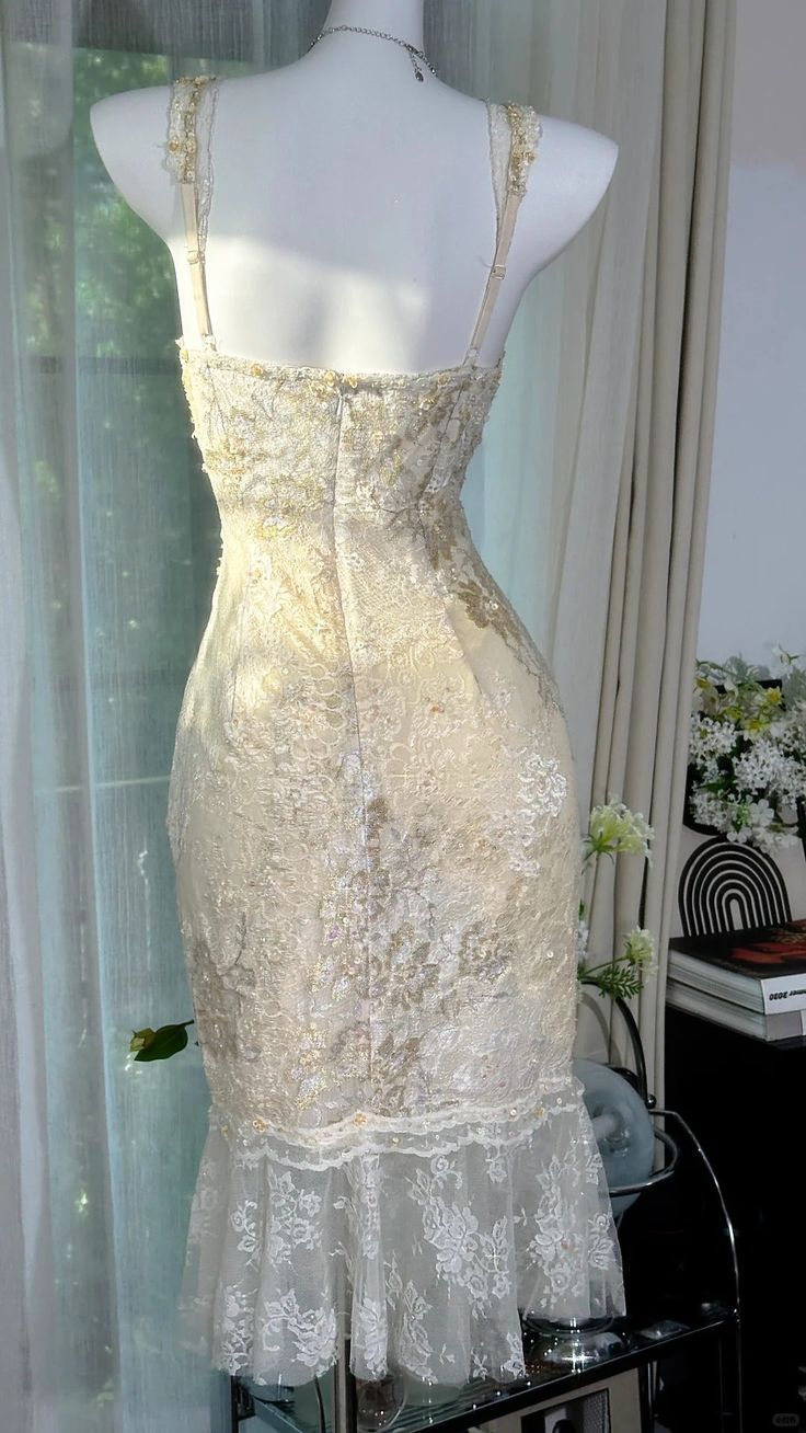 Gorgeous Mermaid V Neck Tulle Lace Short Homecoming Dress 21th Birthday Outfits C5805