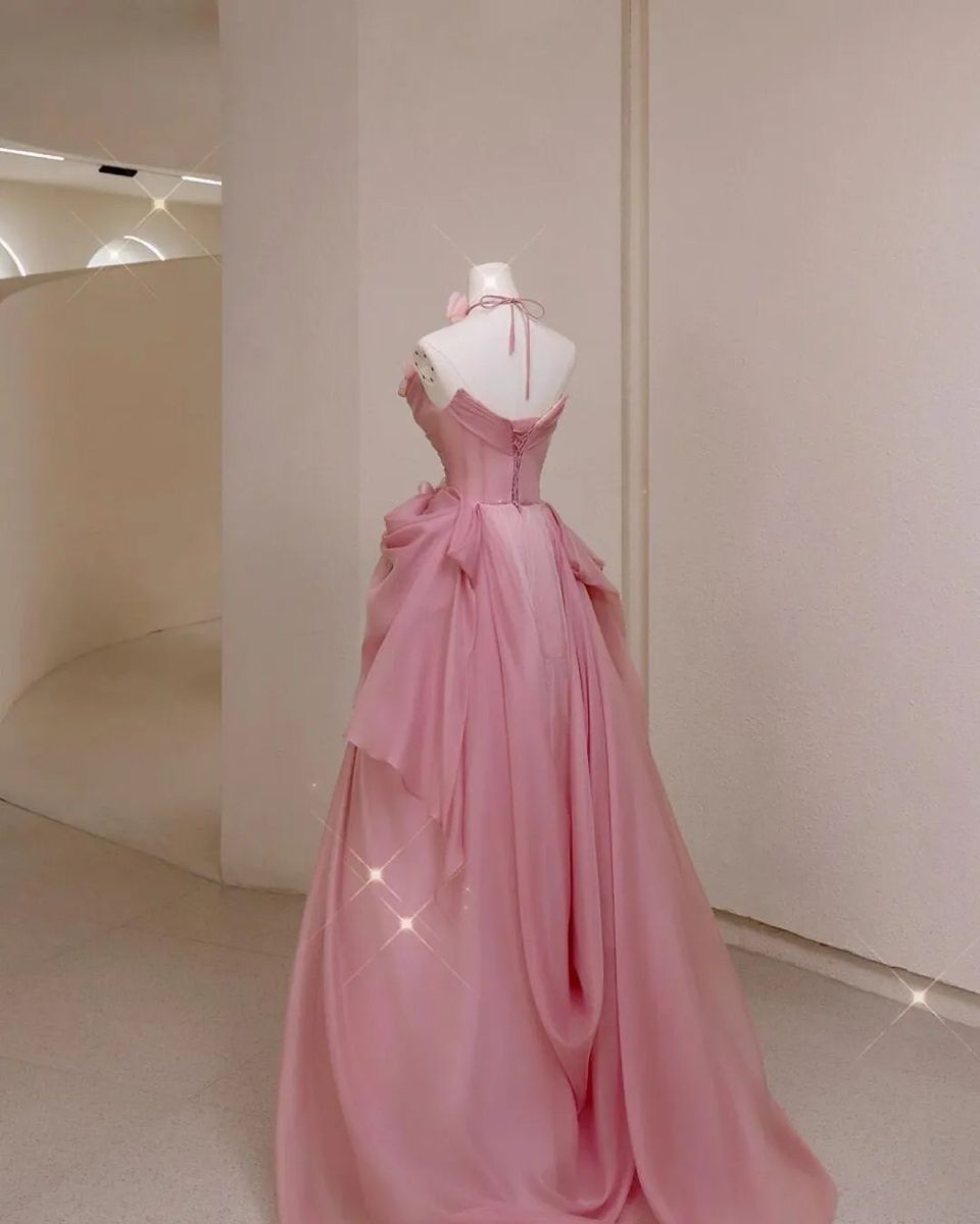 Princess Ball Gown Strapless Chiffon Tulle With Flowers Long Prom Dress,Formal Dress C5898