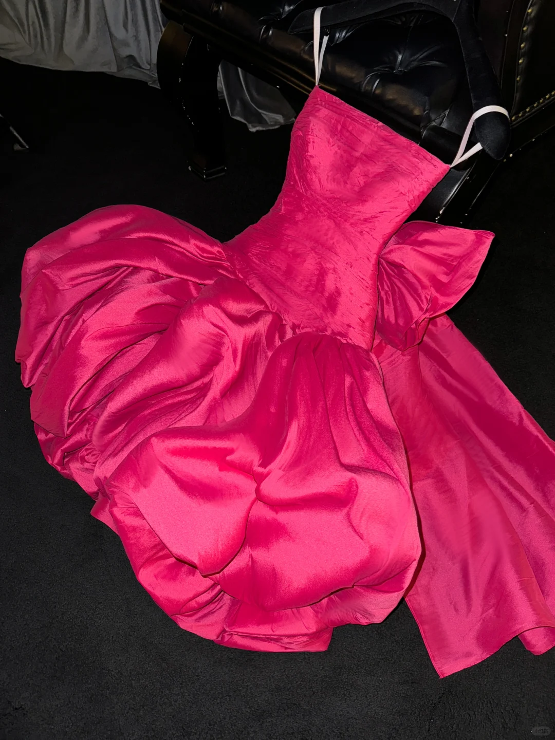 Hot Pink Ball Gown Spaghetti Straps Satin Back With Bow Short Homecoming Dress 18th Birthday Outfits C5912