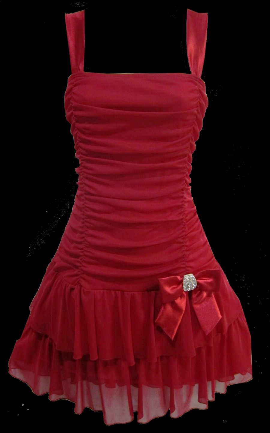 Pretty A Line Red Square Satin Tulle Short Homecoming Dress 18th Birthday Outfits C5927