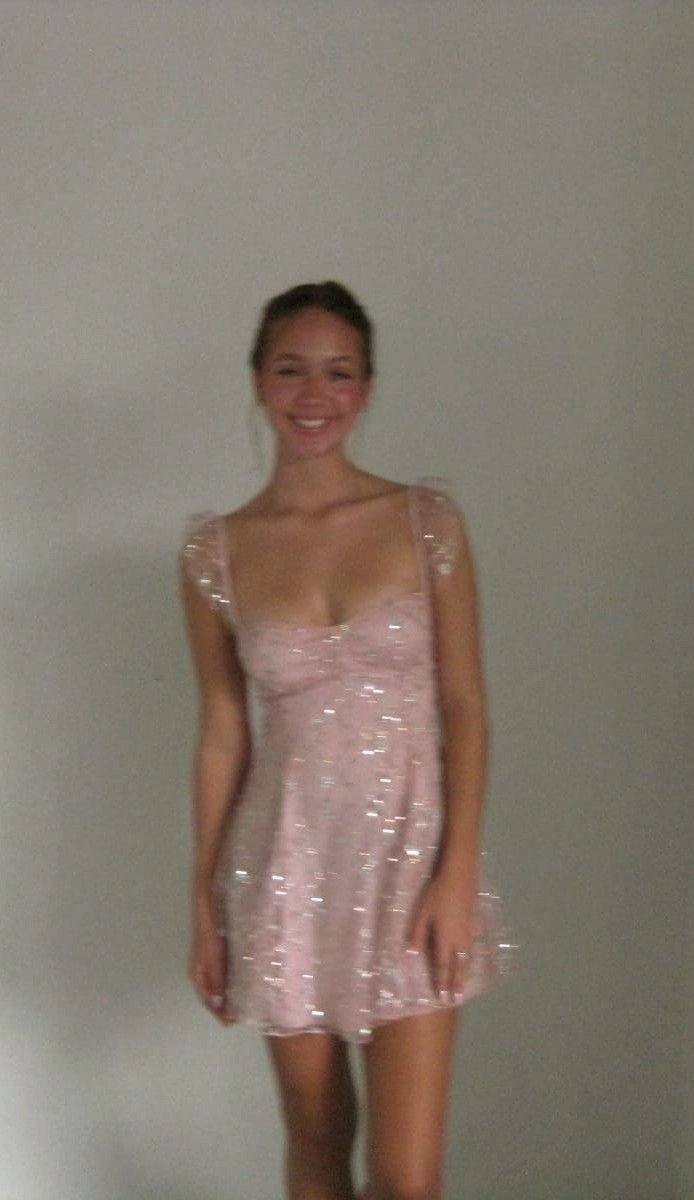 Sparkly Pink A Line Spaghetti Straps Tulle Sequin Short Homecoming Dress 19th Birthday Outfits C5960