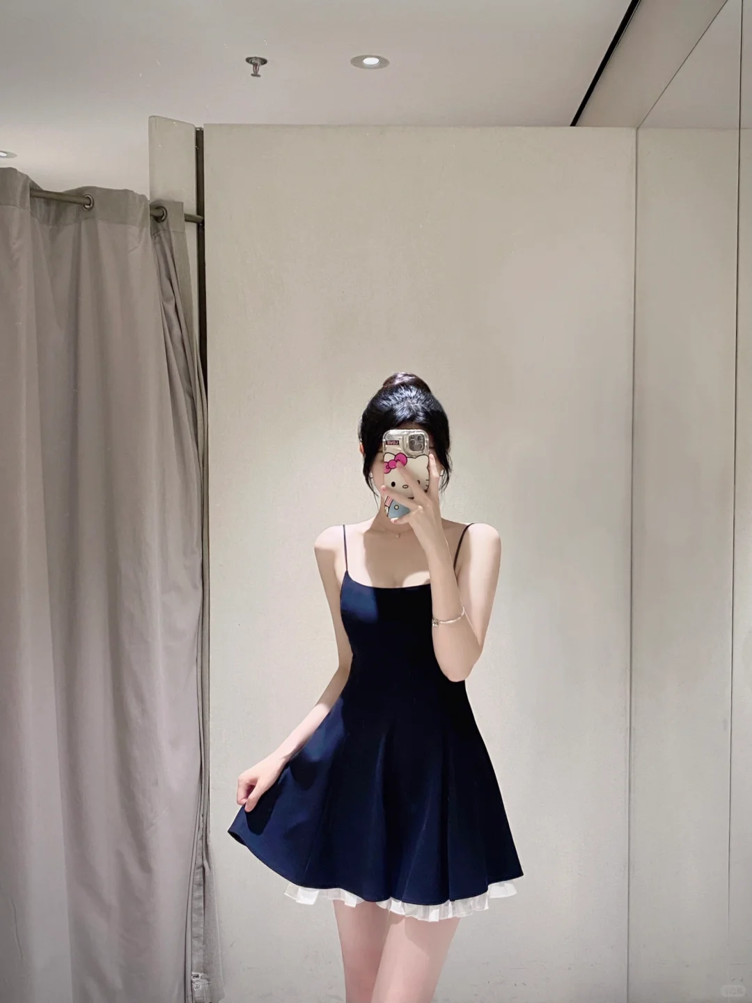 Navy Elegant A Line Spaghetti Straps Satin Short Homecoming Dress 17th Birthday Outfits C5968