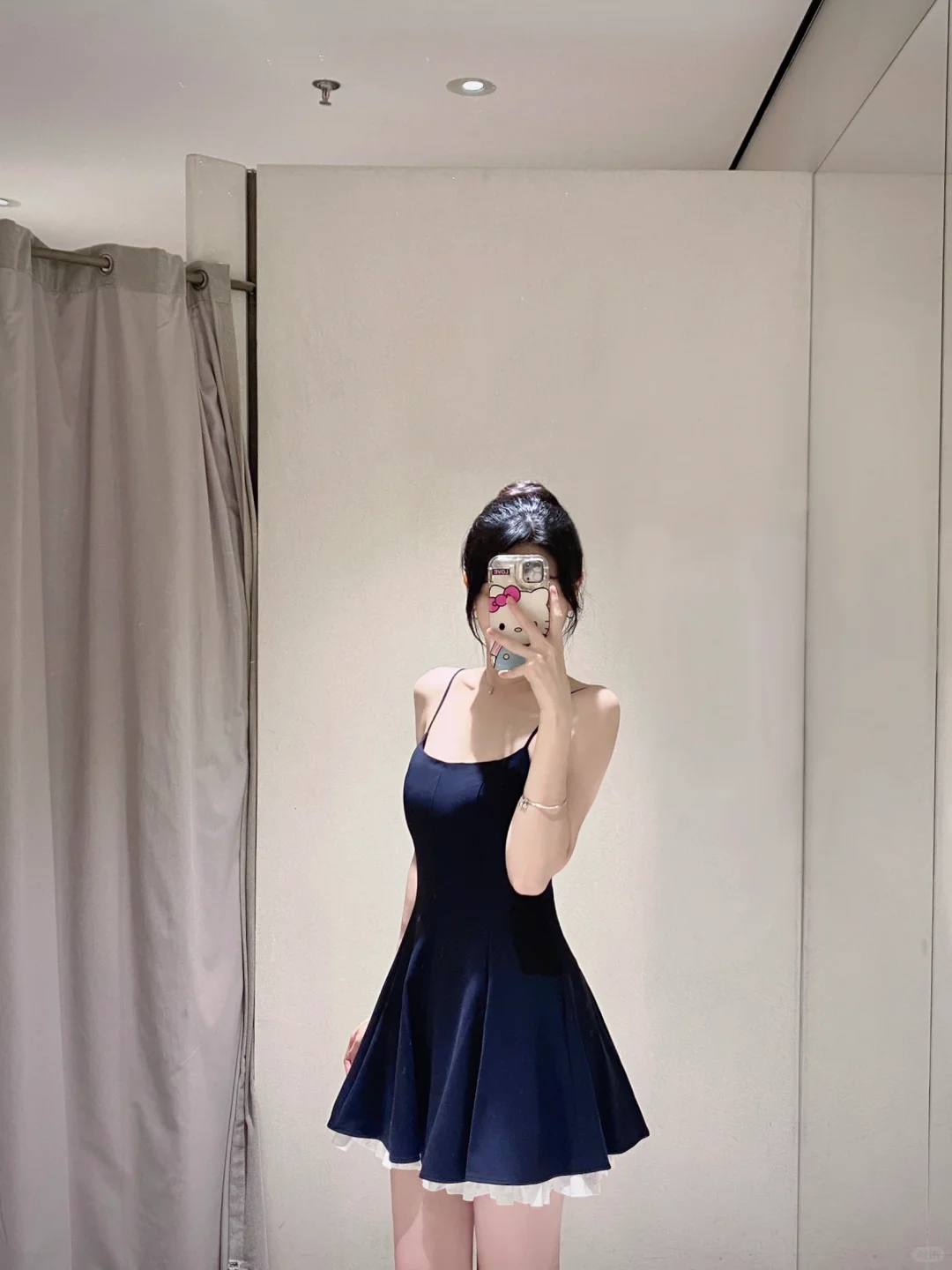 Navy Elegant A Line Spaghetti Straps Satin Short Homecoming Dress 17th Birthday Outfits C5968