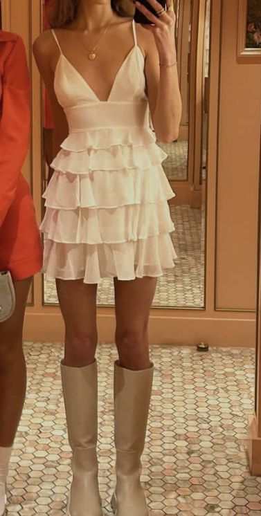 Princess A Line Spaghetti Straps Layer Chiffon Short Homecoming Dress 19th Birthday Outfits C6001
