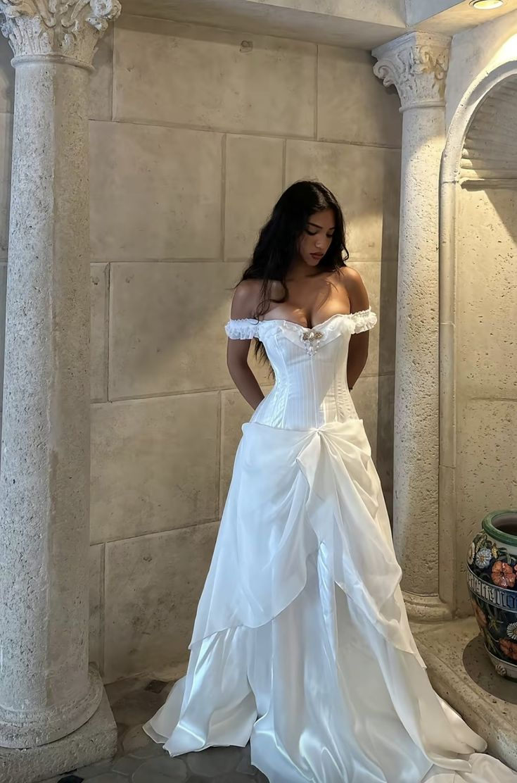 Princess A Line Off The Shoulder Satin Chiffon Long Prom Dress,Formal Dress C6016