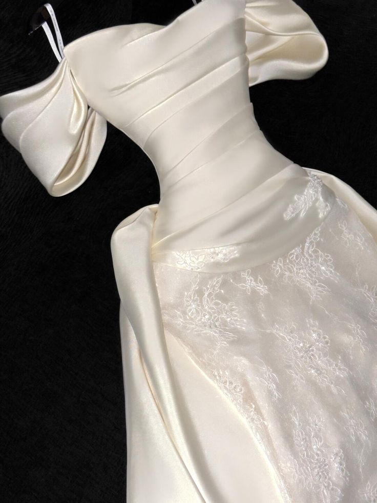Chic Mermaid Off The Shoulder Satin Lace Long Prom Dress,Formal Evening Dress C6018