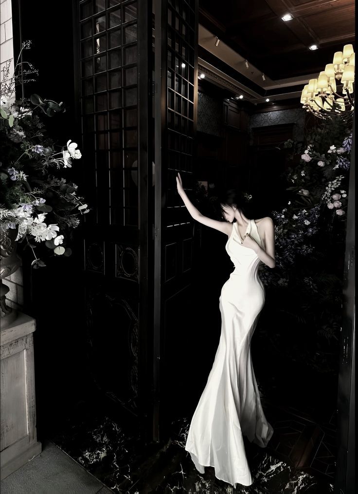 Charming Mermaid Halter Satin Long Prom Dress,Formal Evening Dress C6021