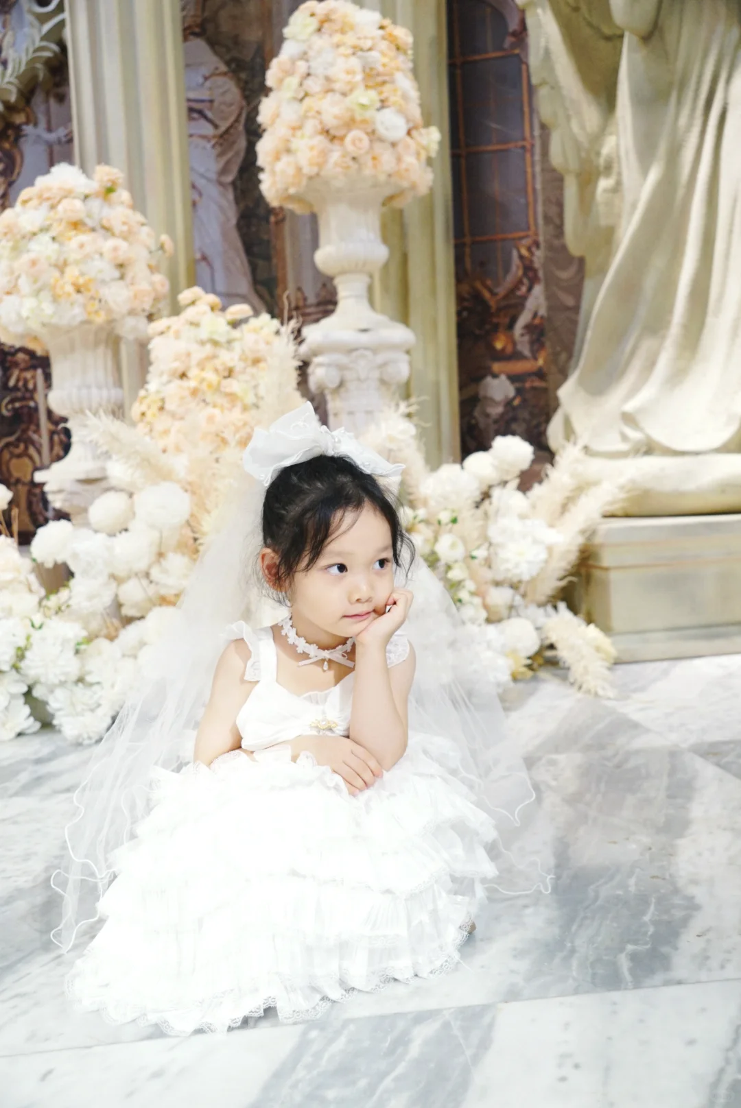 Sweet A Line Tiered Tulle Flower Girl Dress C6098