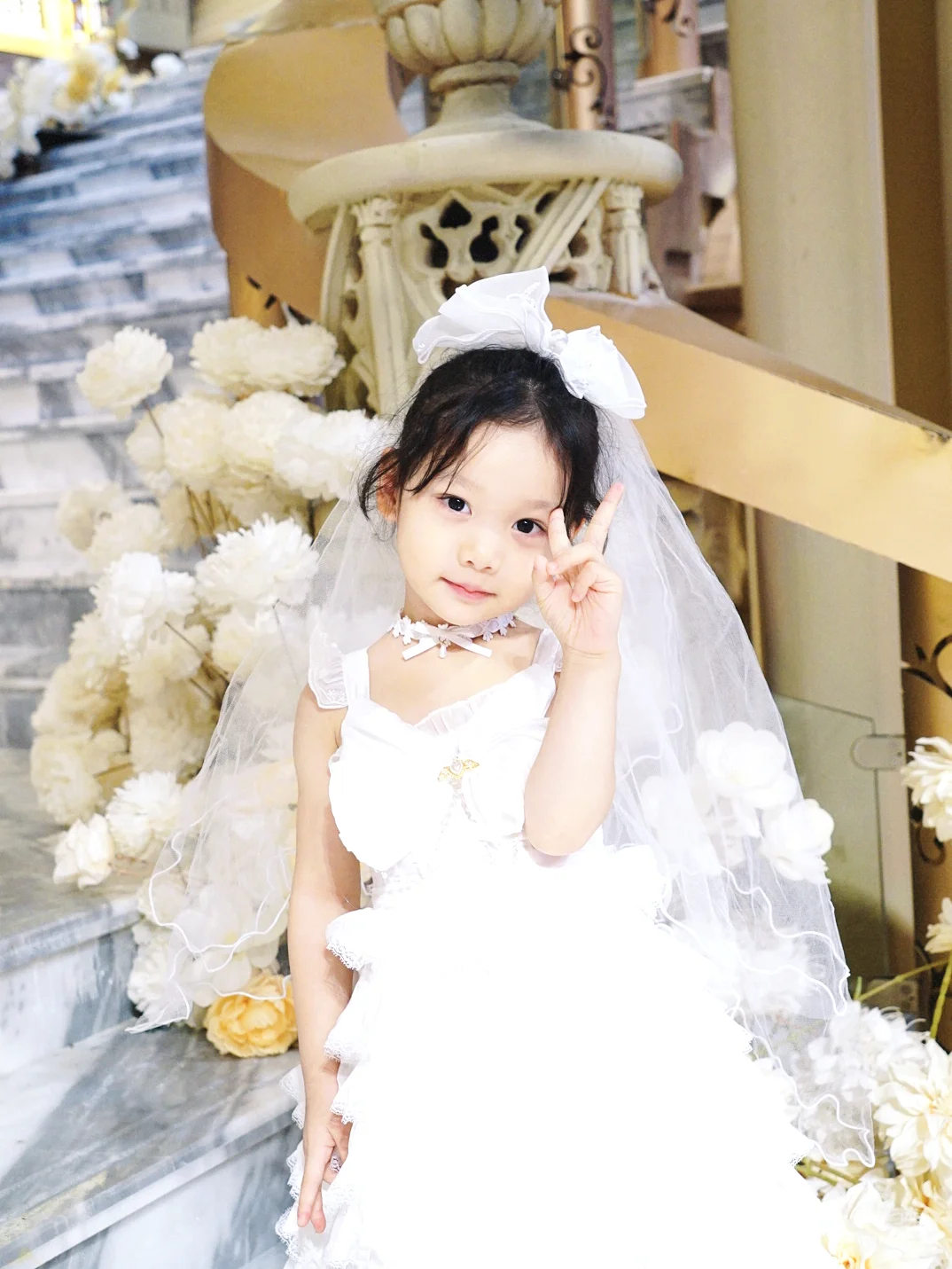 Sweet A Line Tiered Tulle Flower Girl Dress C6098