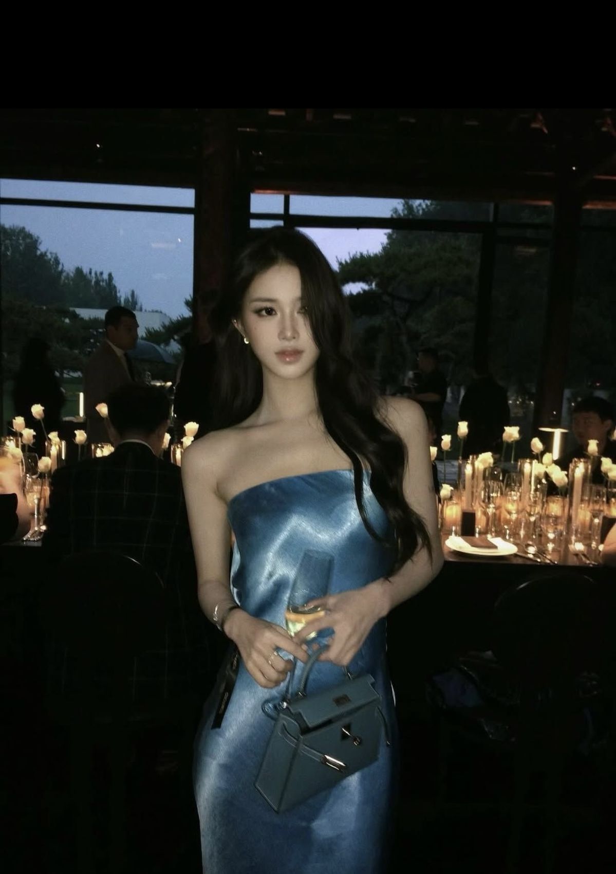 Simple Style Mermaid Strapless Satin Long Prom Dress, Evening Dress C6131