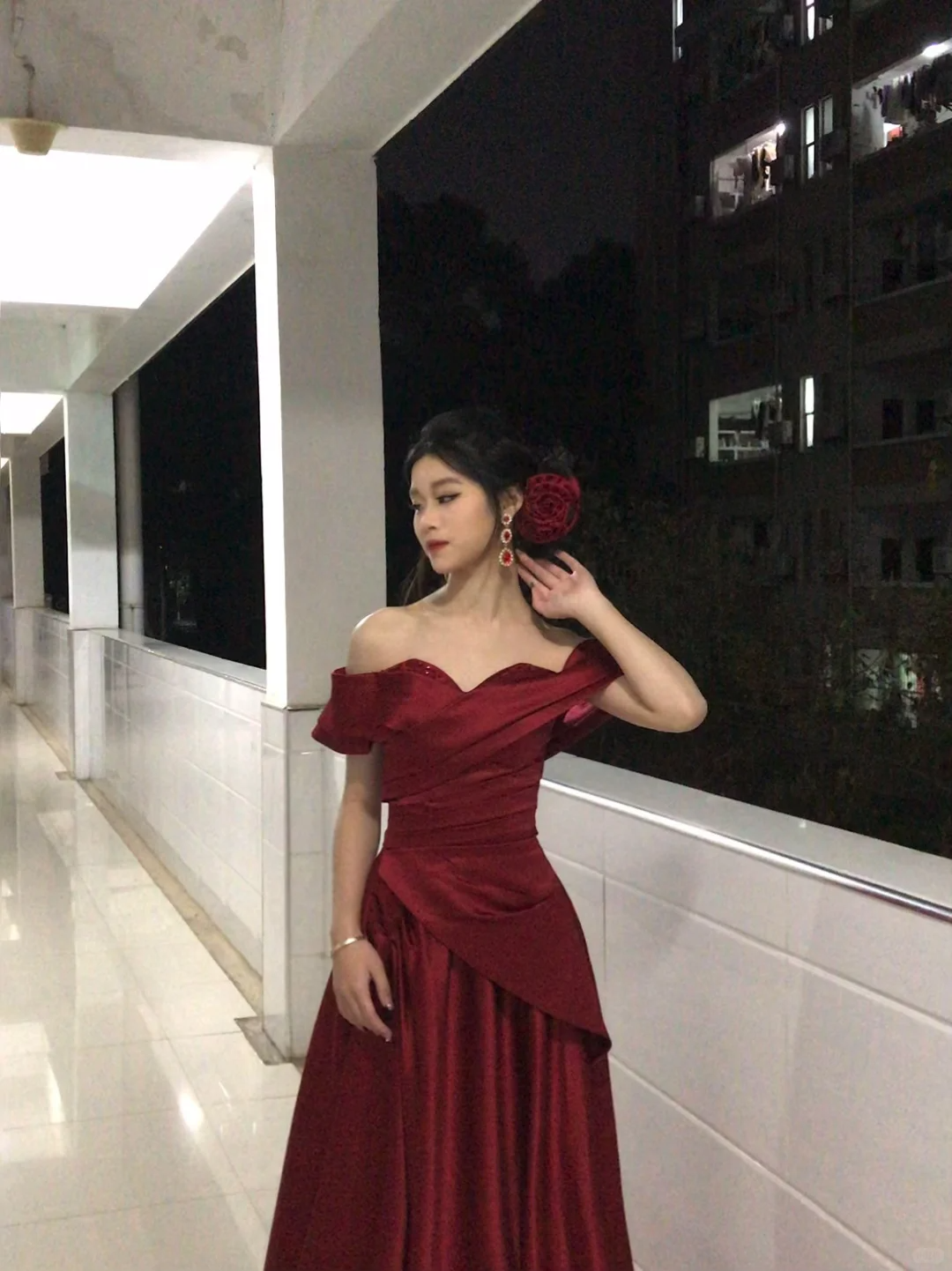 Elegant A Line Off The Shoulder Burgundy Satin Long Prom Dress, Evening Dress C6133