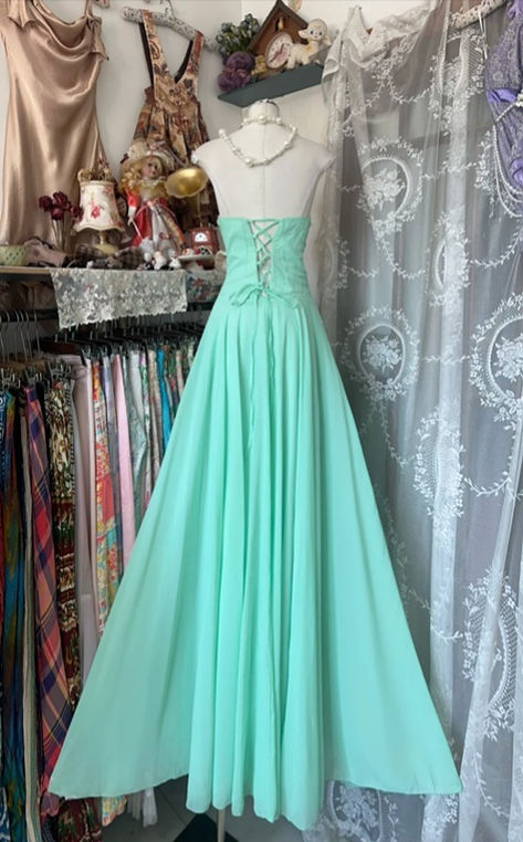 Chic A Line Sweetheart Chiffon Lace Without Sleeves Long Prom Dress, Evening Dress C6344