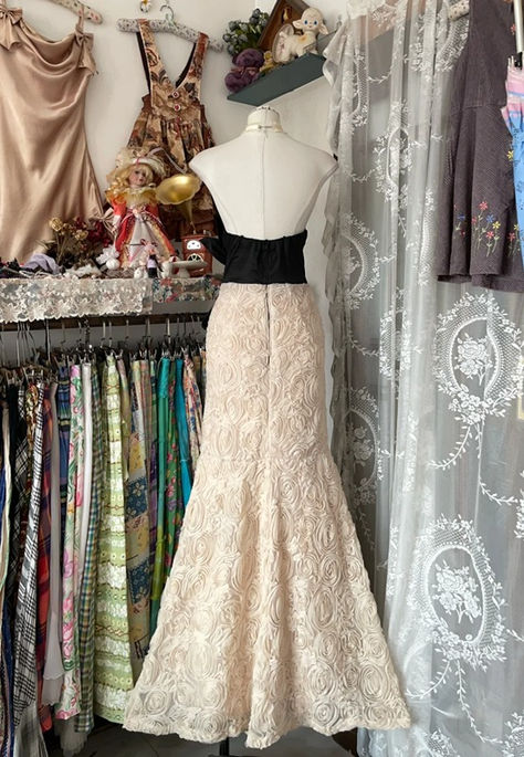 Robe de bal longue sirène bustier en satin et dentelle, sans manches, robe de soirée C6467