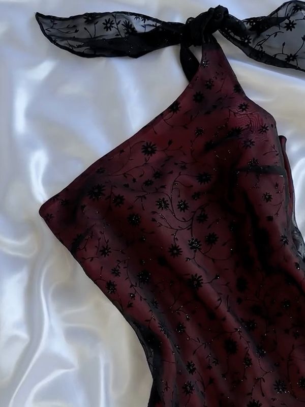 Robe de bal longue sirène asymétrique en satin et dentelle, sans manches, référence C6478