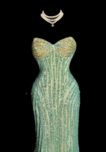 Shiny Mermaid Strapless Sequin Beaded Without Sleeves Long Prom Dress, Evening Dress C6604