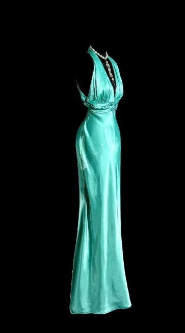 Sexy Halter Mermaid Satin Backless Without Sleeves Long Prom Dress, Evening Dress C6610