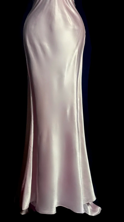 Pink Mermaid Satin Sequin Without Sleeves Long Prom Dress, Evening Dress C6619