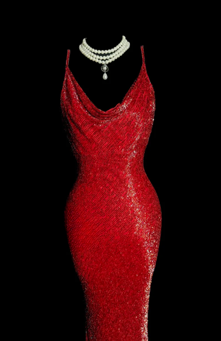 Charming Red Mermaid Spaghetti Straps Satin Beaded Backless Without Sleeves Long Prom Dress, Evening Dress C6637