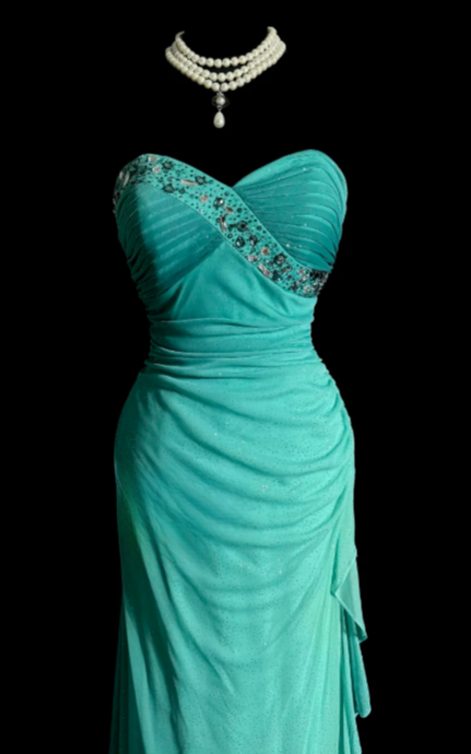 Chic Gradient Mermaid Sweetheart Chiffon Sequin Without Sleeves Long Prom Dress, Evening Dress C6647