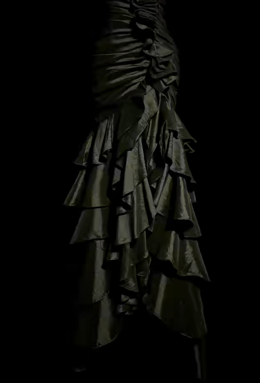 Black Mermaid Sweetheart Pleated Satin Without Sleeves Long Prom Dress, Evening Dress C6656