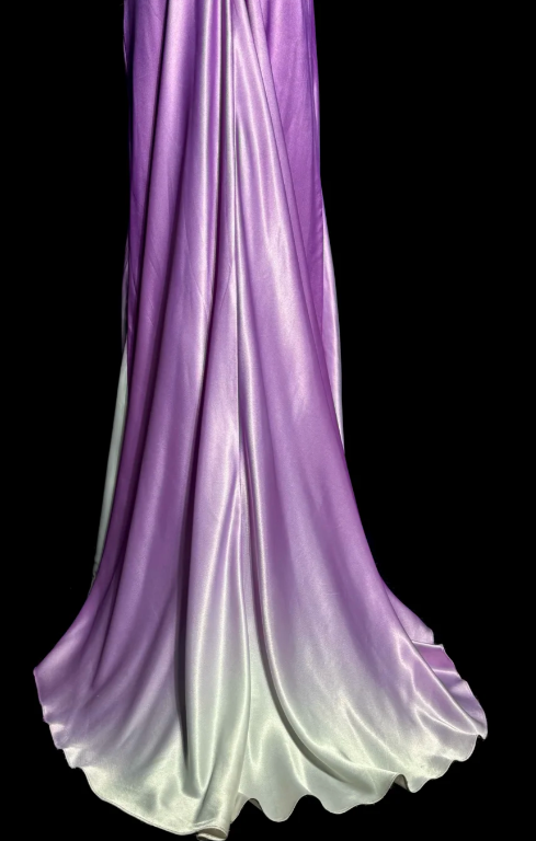 Gradient Chic Mermaid Spaghetti Straps Satin Lace Without Sleeves Long Prom Dress, Evening Dress C6665