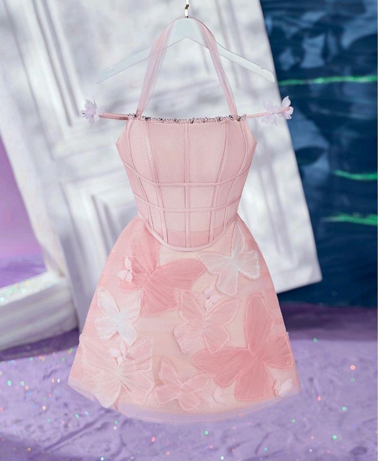 Jolie robe de soirée en Tulle rose, ligne A, col licou, courte, tenue de 19e anniversaire, C669