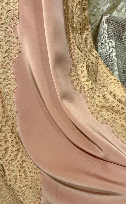 Charming Mermaid V Neck Satin Lace Beaded Without Sleeves Long Prom Dress, Evening Dress C6716