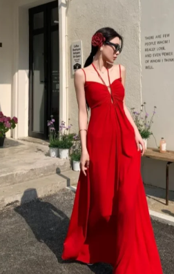 Elegant Burgundy Spaghetti Straps A Line Satin Long Prom Dress, Evening Dress C6934