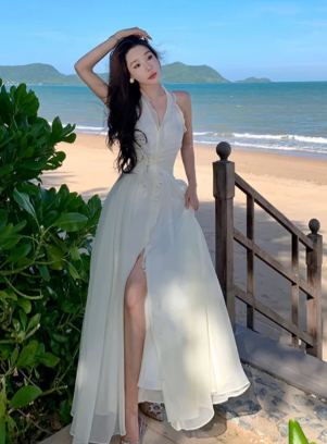 Sexy A Line Halter Chiffon Long Prom Dress, Evening Dress C6975