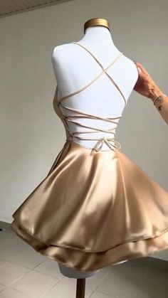 Robe de soirée courte Chic, ligne A, dos nu, tenue de soirée, à la mode, tenue d'anniversaire, C721