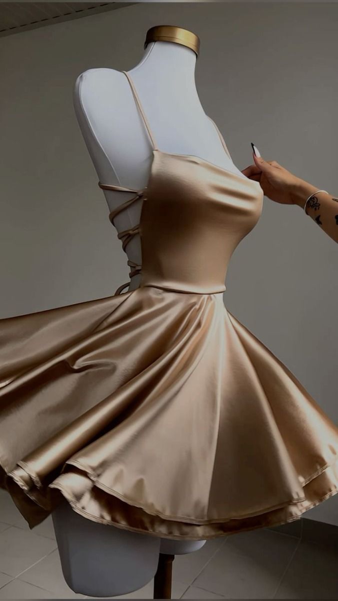 Robe de soirée courte Chic, ligne A, dos nu, tenue de soirée, à la mode, tenue d'anniversaire, C721