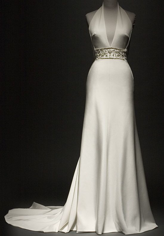 Vintage Mermaid Halter Sleeveless Long Satin Wedding Dresses C800