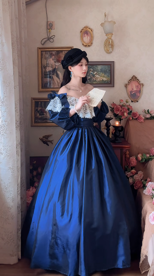 Robe de bal de princesse bustier à volants en satin long, robe de soirée C8117