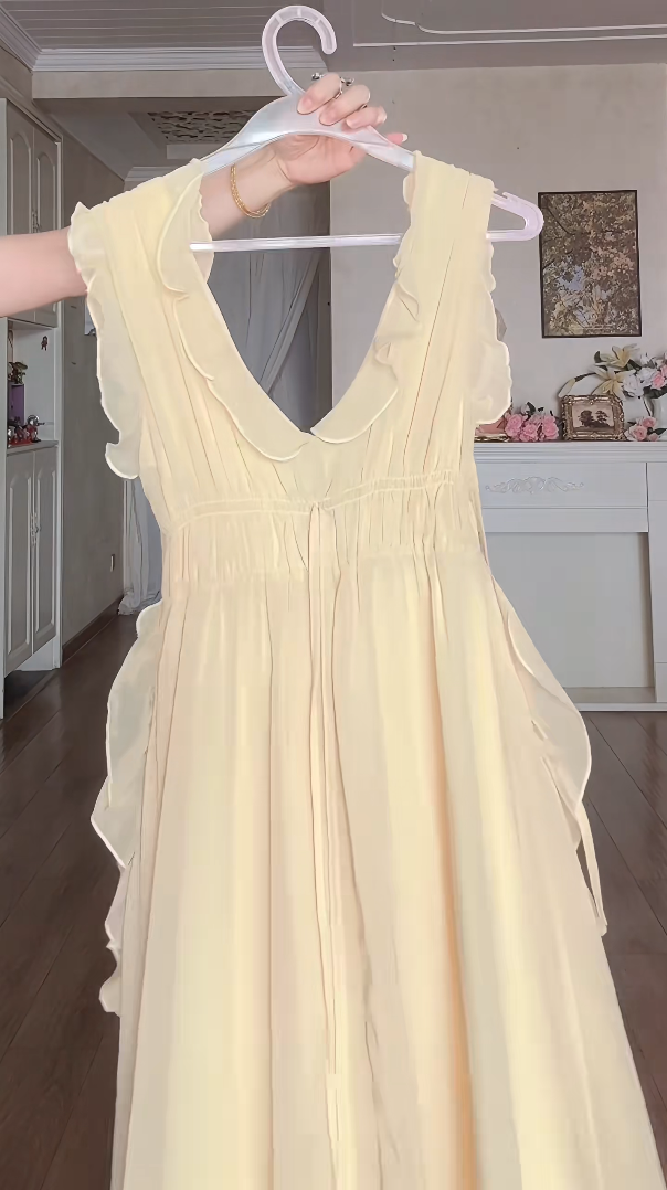 Robe de bal de princesse bustier à volants en satin long, robe de soirée C8117