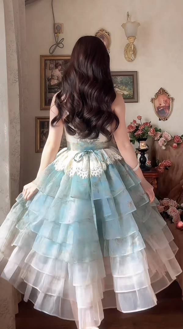 Robe de bal de princesse bustier à volants en satin long, robe de soirée C8117