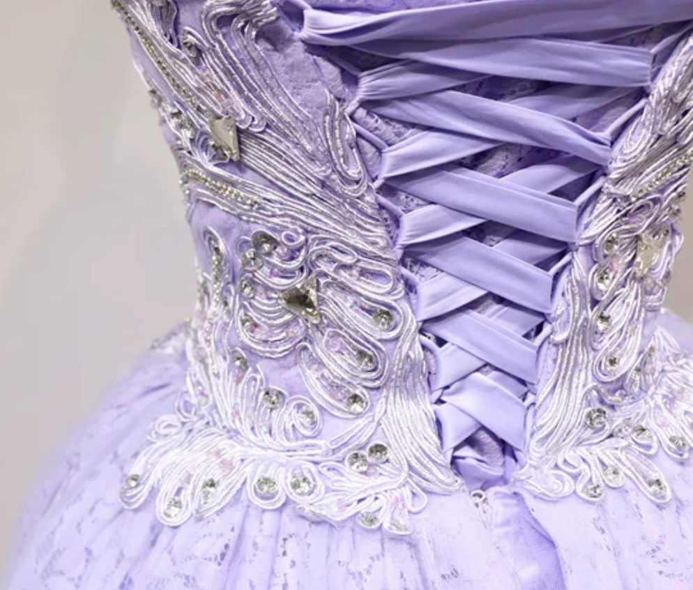 Adorable Strapless Purple Homecoming Dress Lace Appliques Rhinestones Birthday Dress C8361