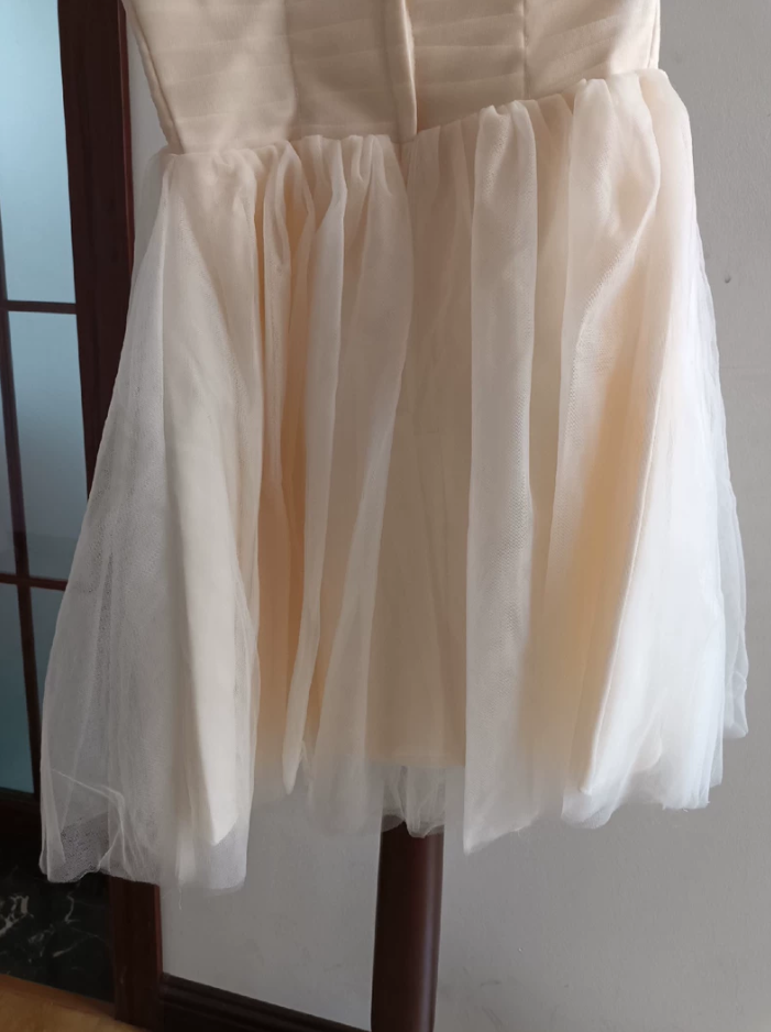 Mini robe de soirée en satin, sans bretelles, sans manches, ligne a, simple, C899
