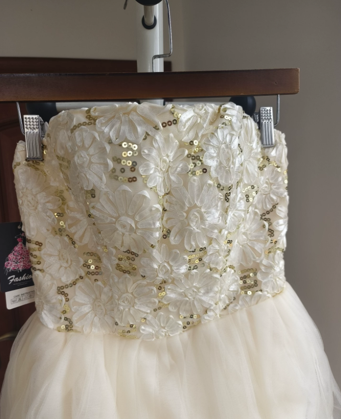 Mini robe de soirée en satin, sans bretelles, sans manches, ligne a, simple, C899