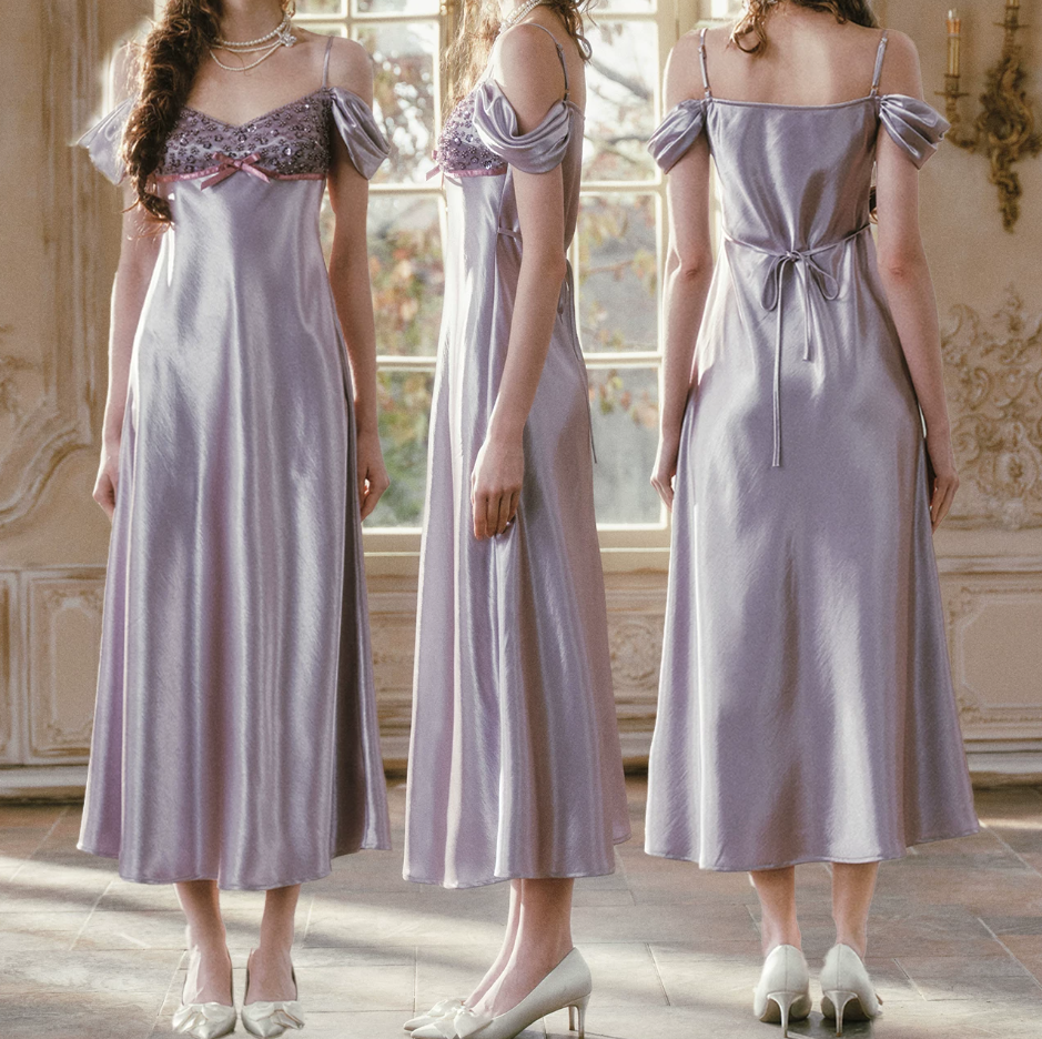 Robe de bal de princesse bustier à volants en satin long, robe de soirée C8117