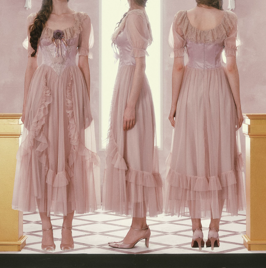 Robe de bal de princesse bustier à volants en satin long, robe de soirée C8117