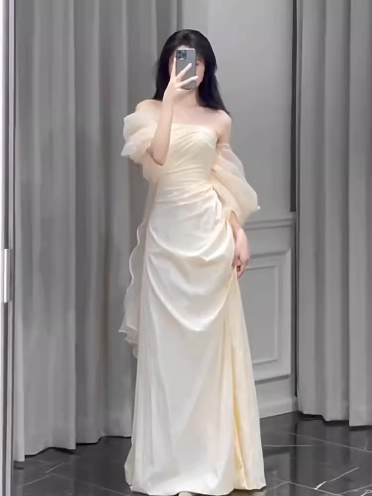 Fairytale Mermaid Off The Shoulder White Long Wedding Dresses C855